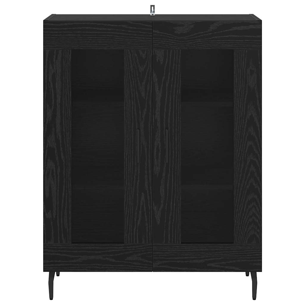Sideboard Schwarz Eichen-Optik 69,5 x 34 x 90 cm Holzwerkstoff