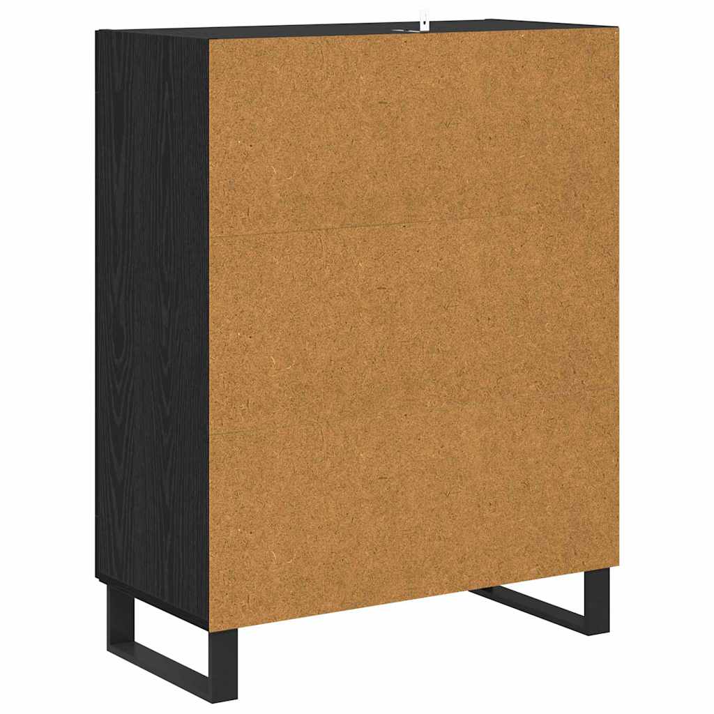 Sideboard Schwarz Eichen-Optik 69,5 x 34 x 90 cm Holzwerkstoff