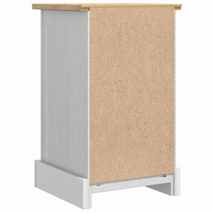 Nachttisch CORONA Weiß 35 x 32,5 x 58 cm Massives Kiefernholz