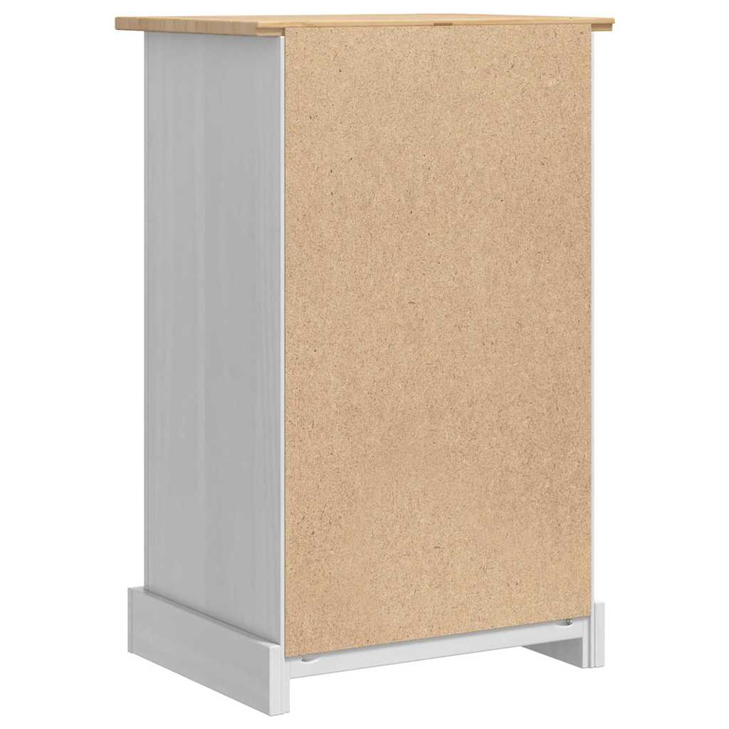 Nachttisch Corona Weiß 53 x 39 x 84 cm Massives Kiefernholz
