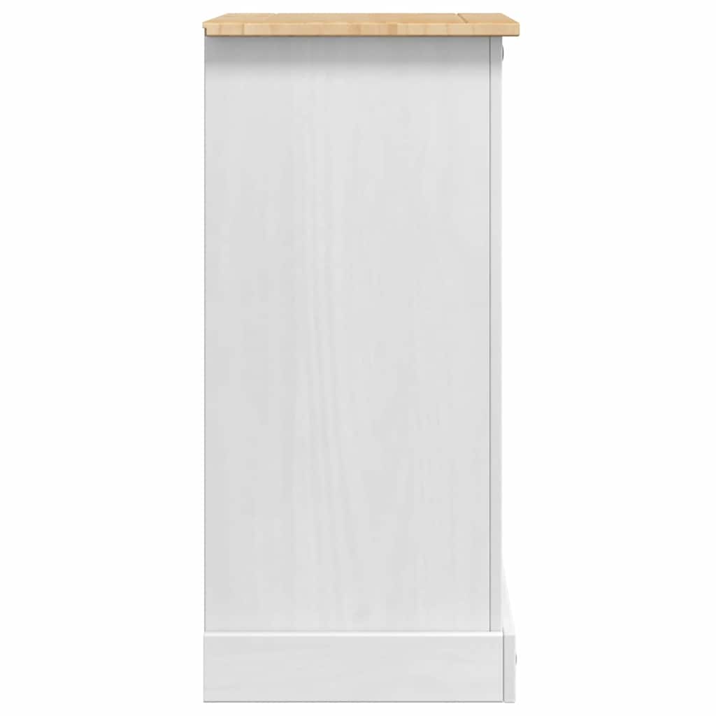 Nachttisch Corona Weiß 53 x 39 x 84 cm Massives Kiefernholz