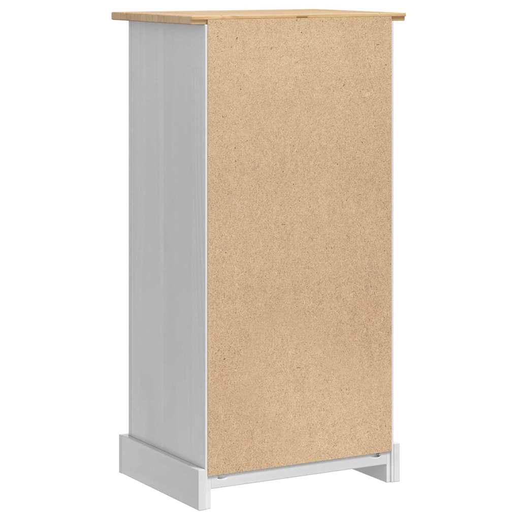 Nachttisch Corona Weiß 53 x 39 x 103 cm Massives Kiefernholz