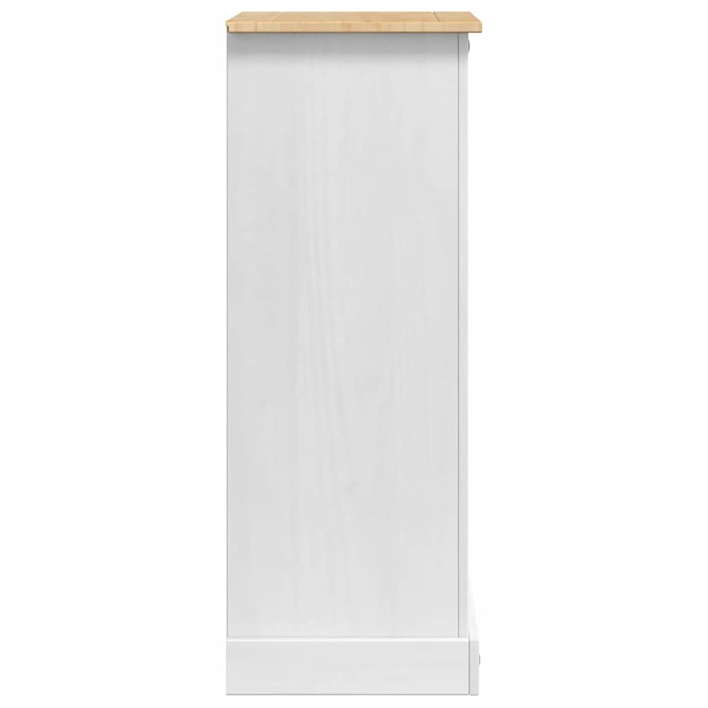 Nachttisch Corona Weiß 53 x 39 x 103 cm Massives Kiefernholz