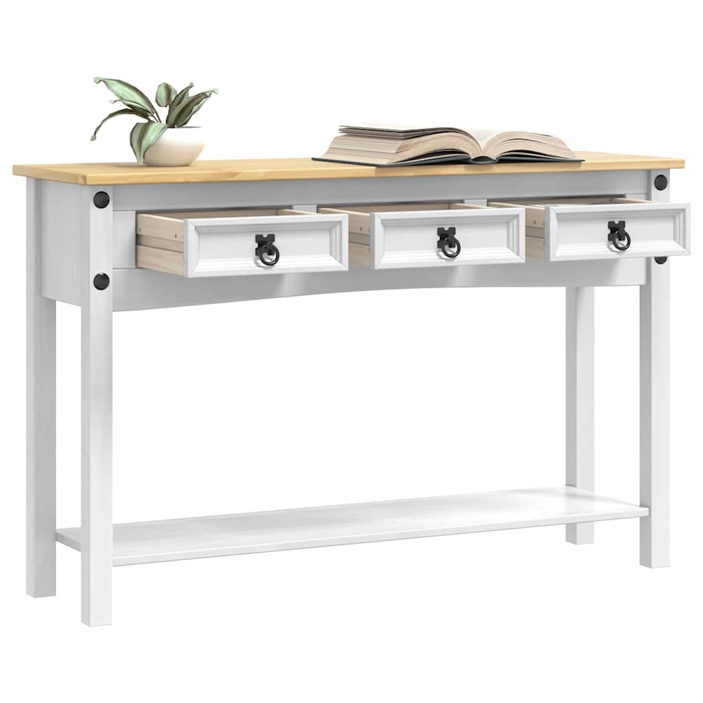 Beistelltisch mit Schubladen Corona Weiß 114 x 34,5 x 73 cm