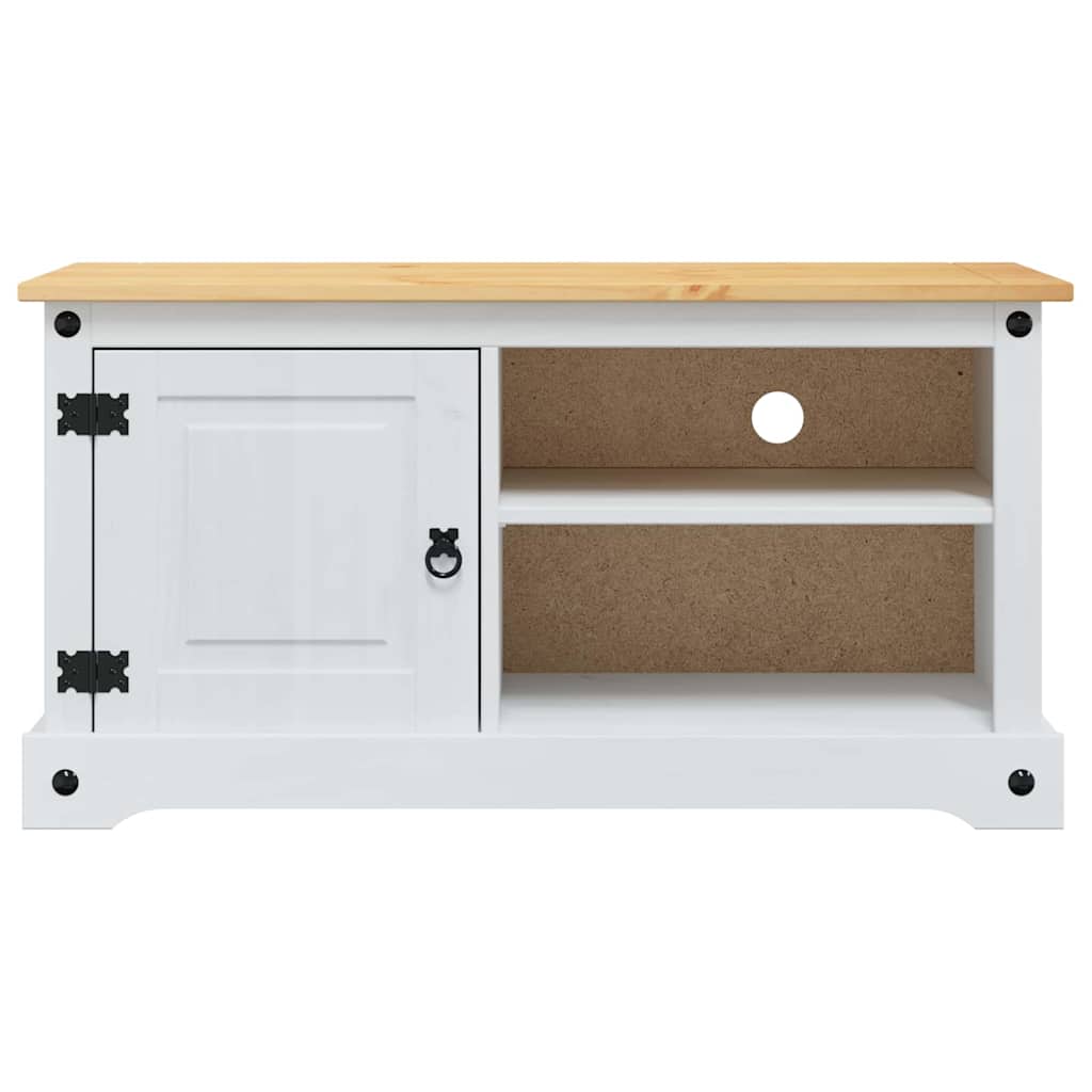 TV-Schränk CORONA 100 x 40 x 52 cm Weiß Massives Kiefernholz