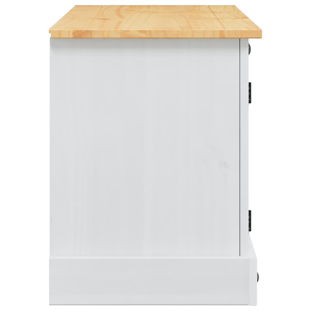 TV-Schränk CORONA 100 x 40 x 52 cm Weiß Massives Kiefernholz