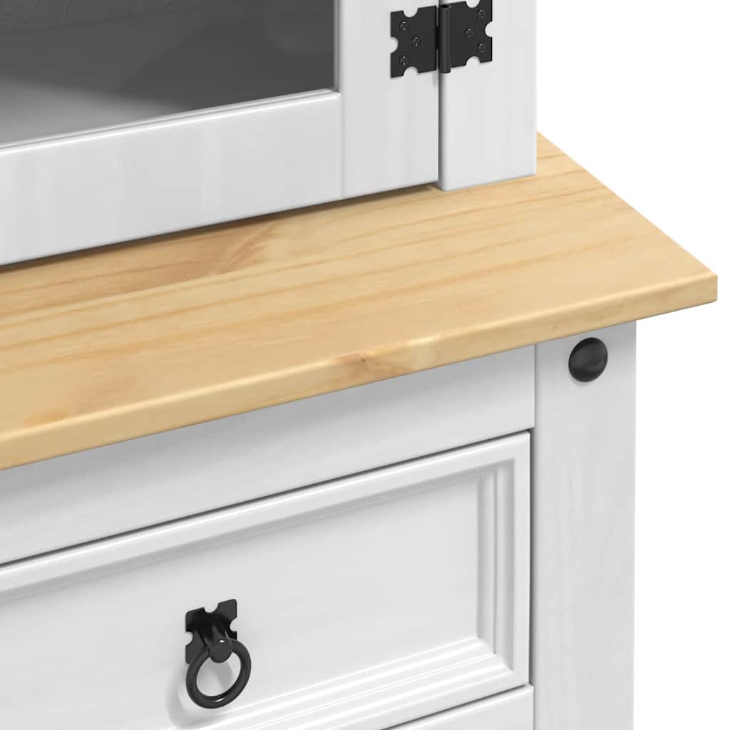 Sideboard CORONA Weiß 100 x 48,5 x 179 cm Massives Kiefernholz