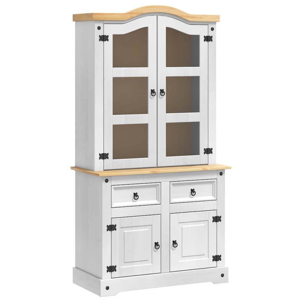 Sideboard CORONA Weiß 100 x 48,5 x 179 cm Massives Kiefernholz