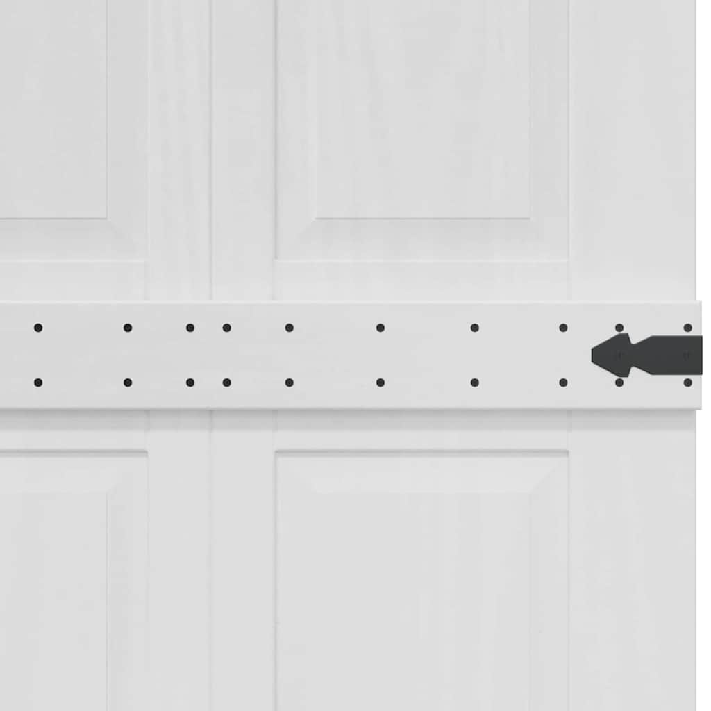 Scheunentür CORONA 70 x 210 cm Massives Kiefernholz Weiß