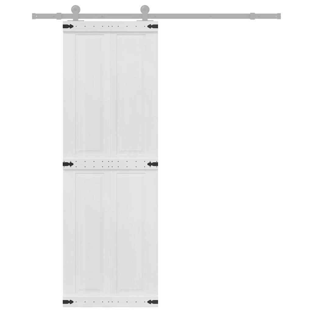 Scheunentür CORONA 70 x 210 cm Massives Kiefernholz Weiß
