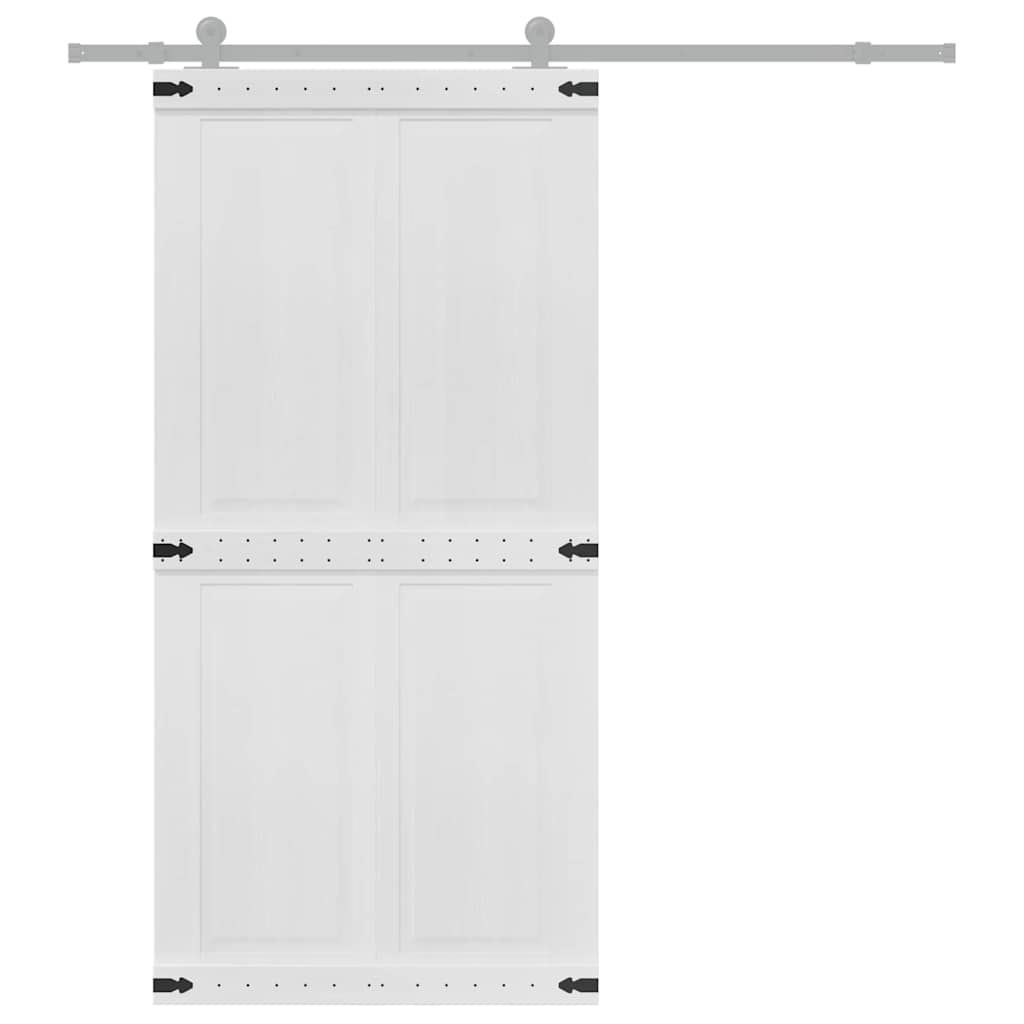 Scheunentür CORONA 100 x 210 cm Massives Kiefernholz Weiß