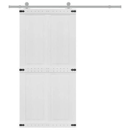 Scheunentür CORONA 100 x 210 cm Massives Kiefernholz Weiß