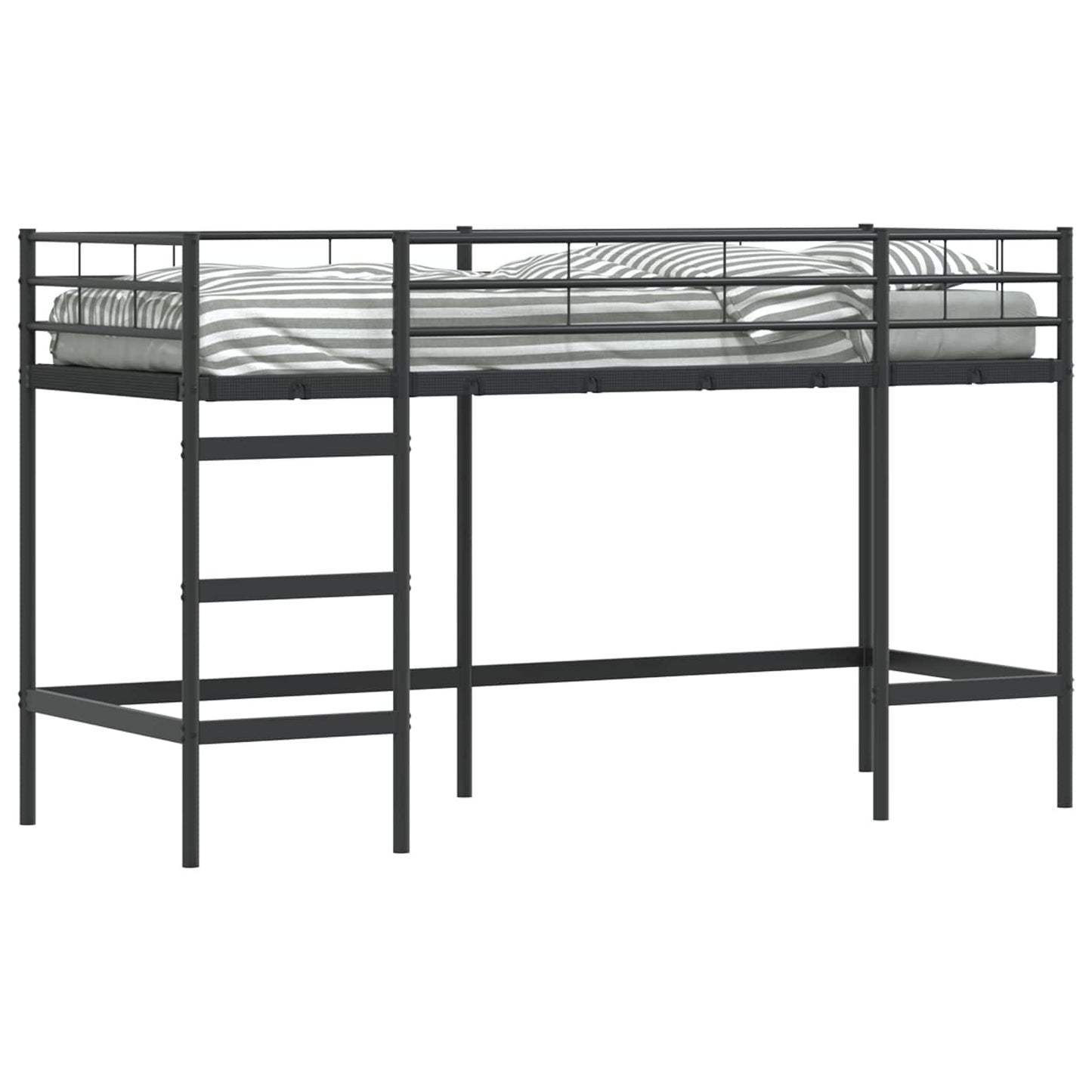 Kinderloftbett Uni Schwarz 75 x 190 cm Stahl