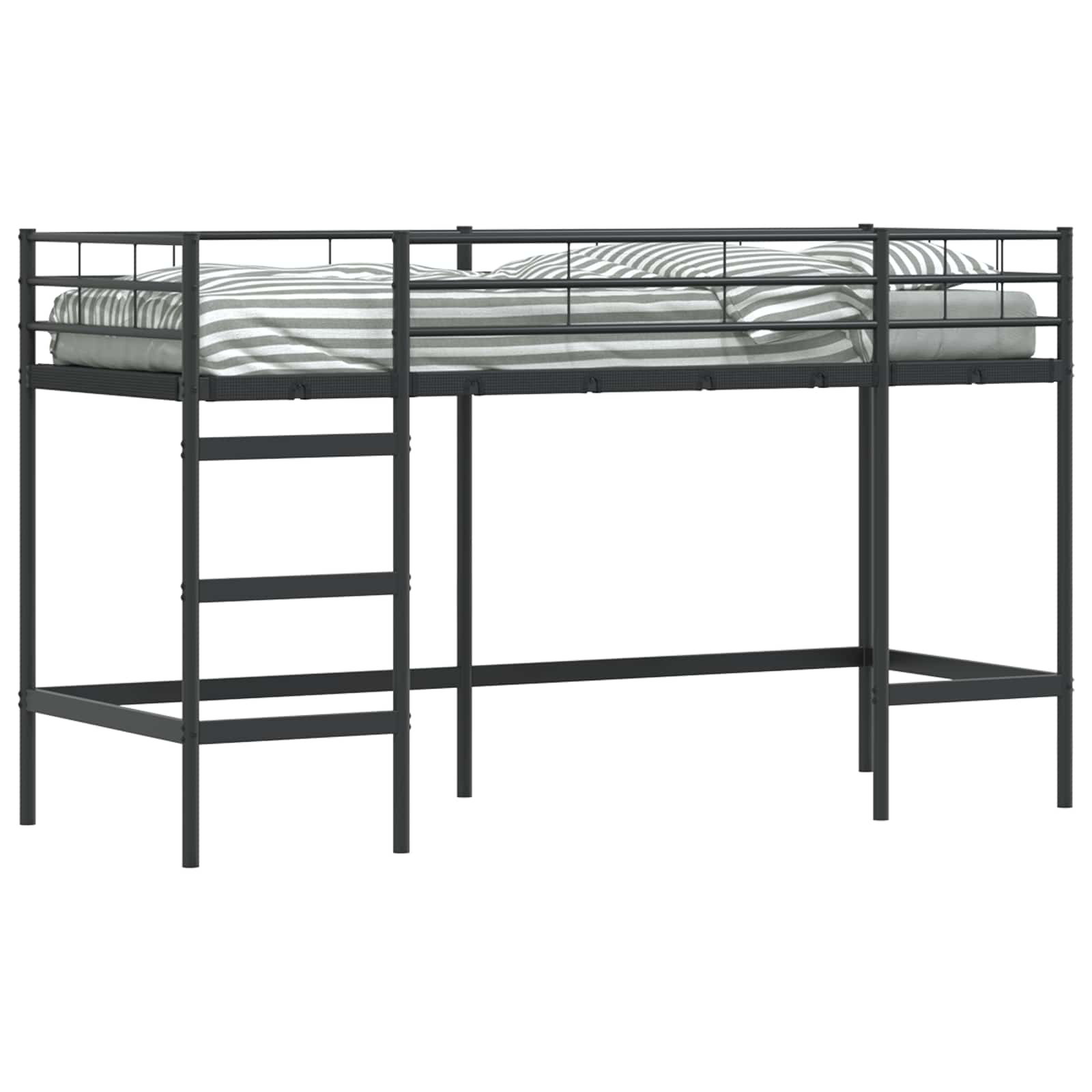 Kinderloftbett Uni Schwarz 75 x 190 cm Stahl