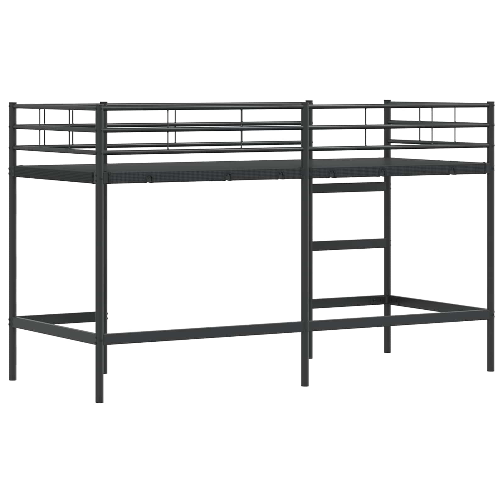Kinderloftbett Uni Schwarz 75 x 190 cm Stahl