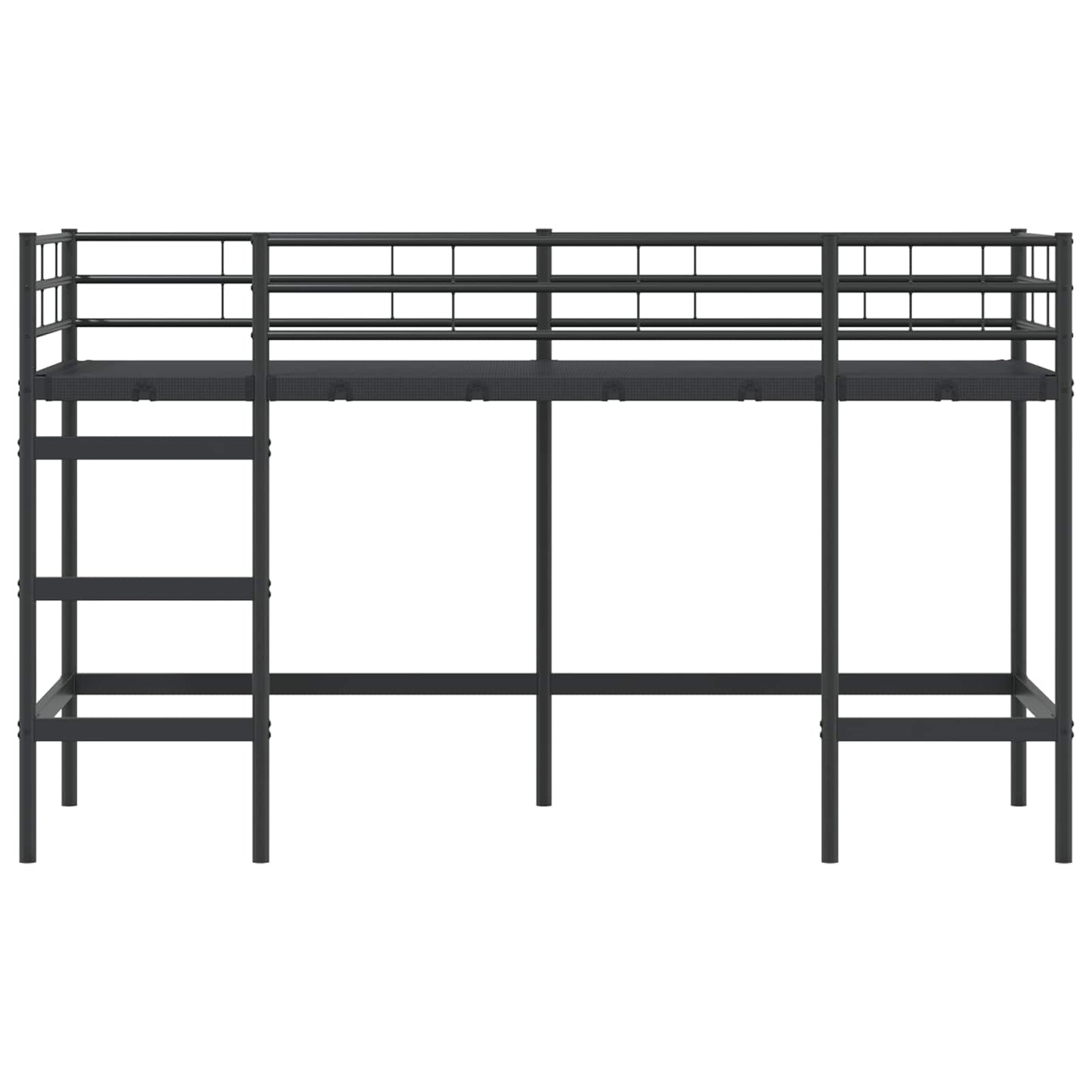 Kinderloftbett Uni Schwarz 75 x 190 cm Stahl