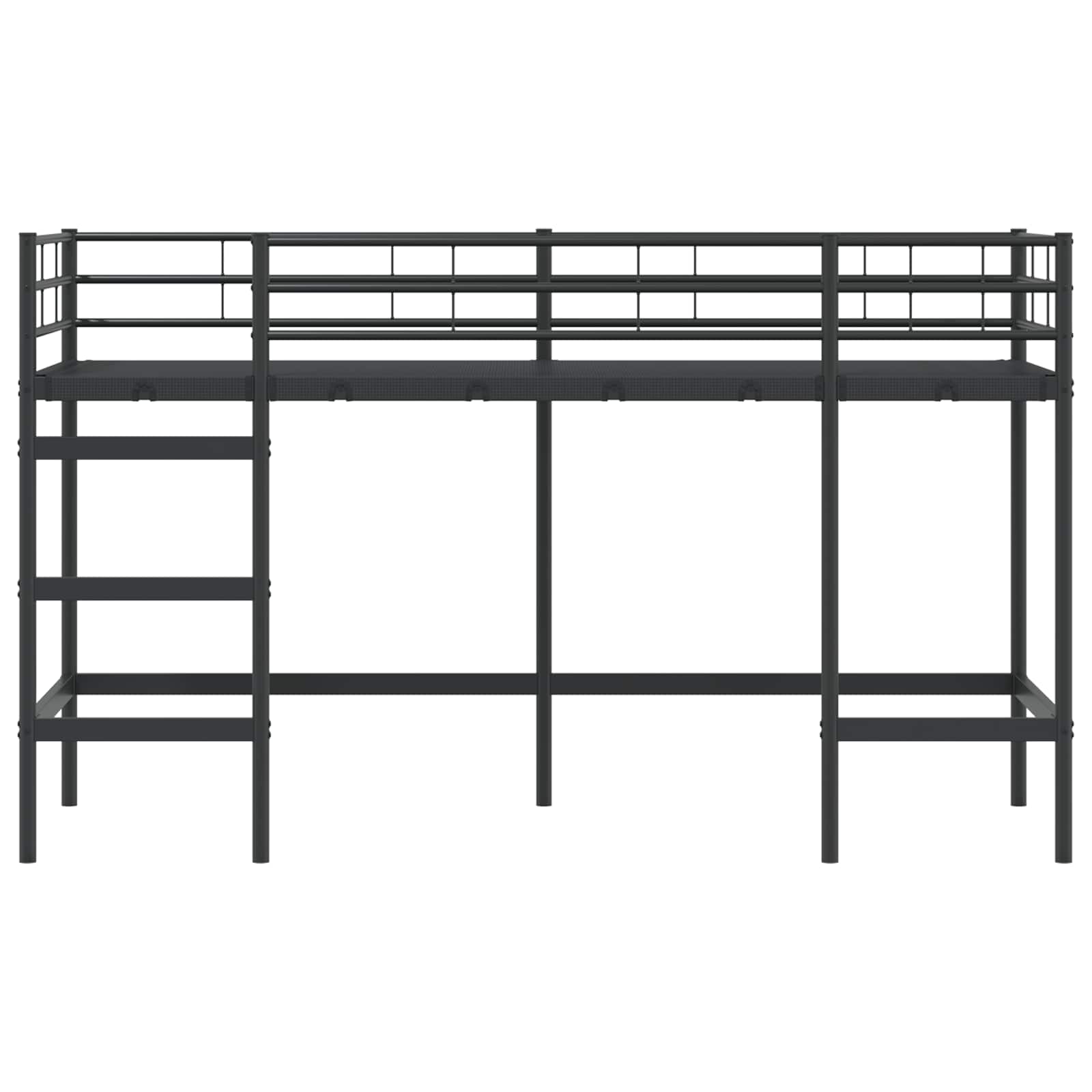 Kinderloftbett Uni Schwarz 75 x 190 cm Stahl