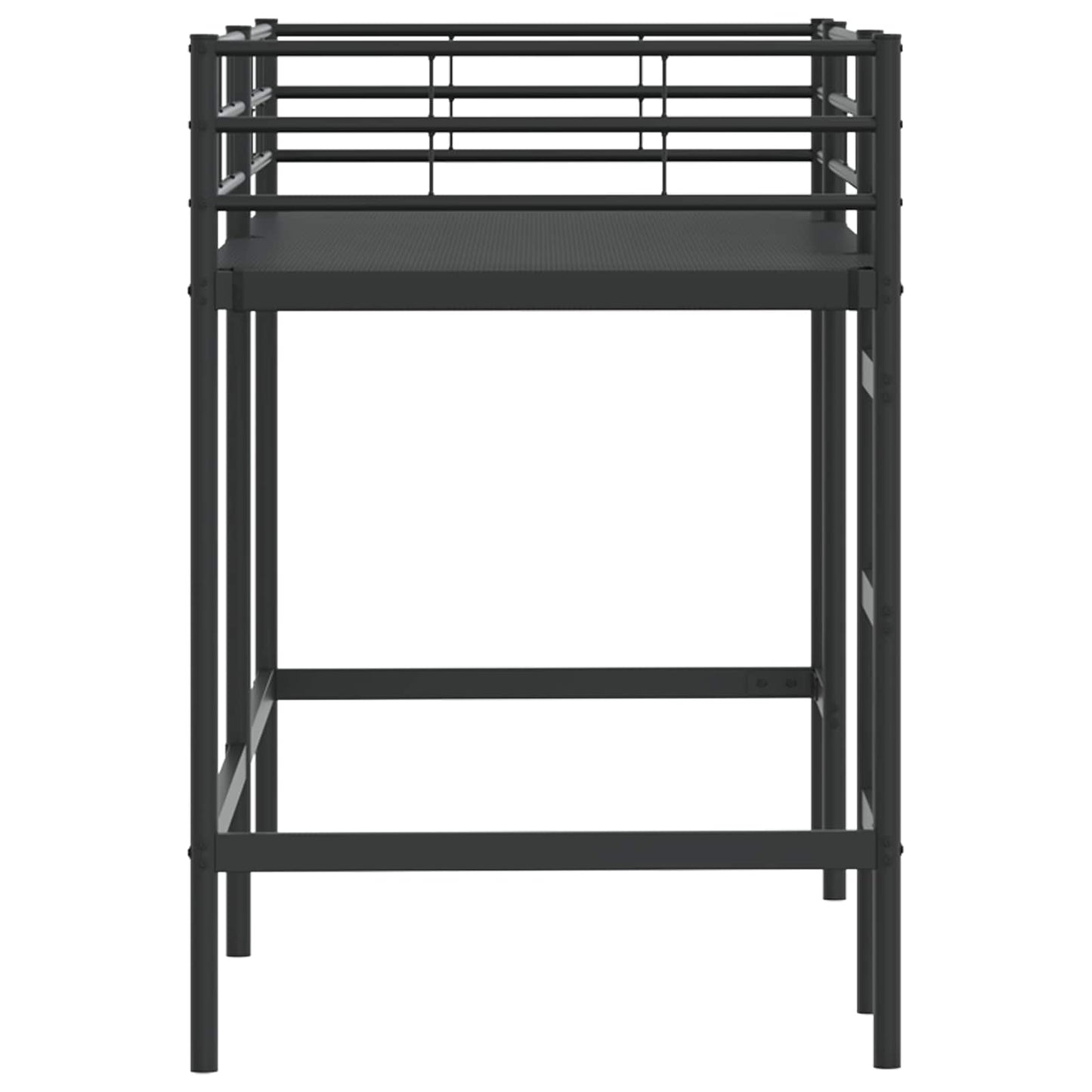 Kinderloftbett Uni Schwarz 75 x 190 cm Stahl