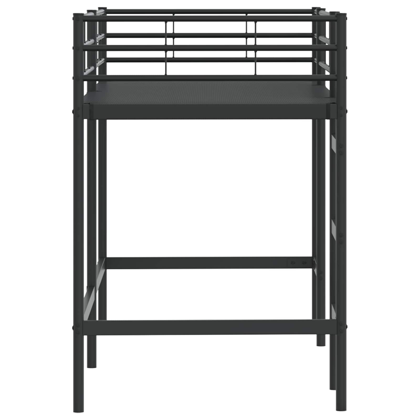 Kinderloftbett Uni Schwarz 75 x 190 cm Stahl