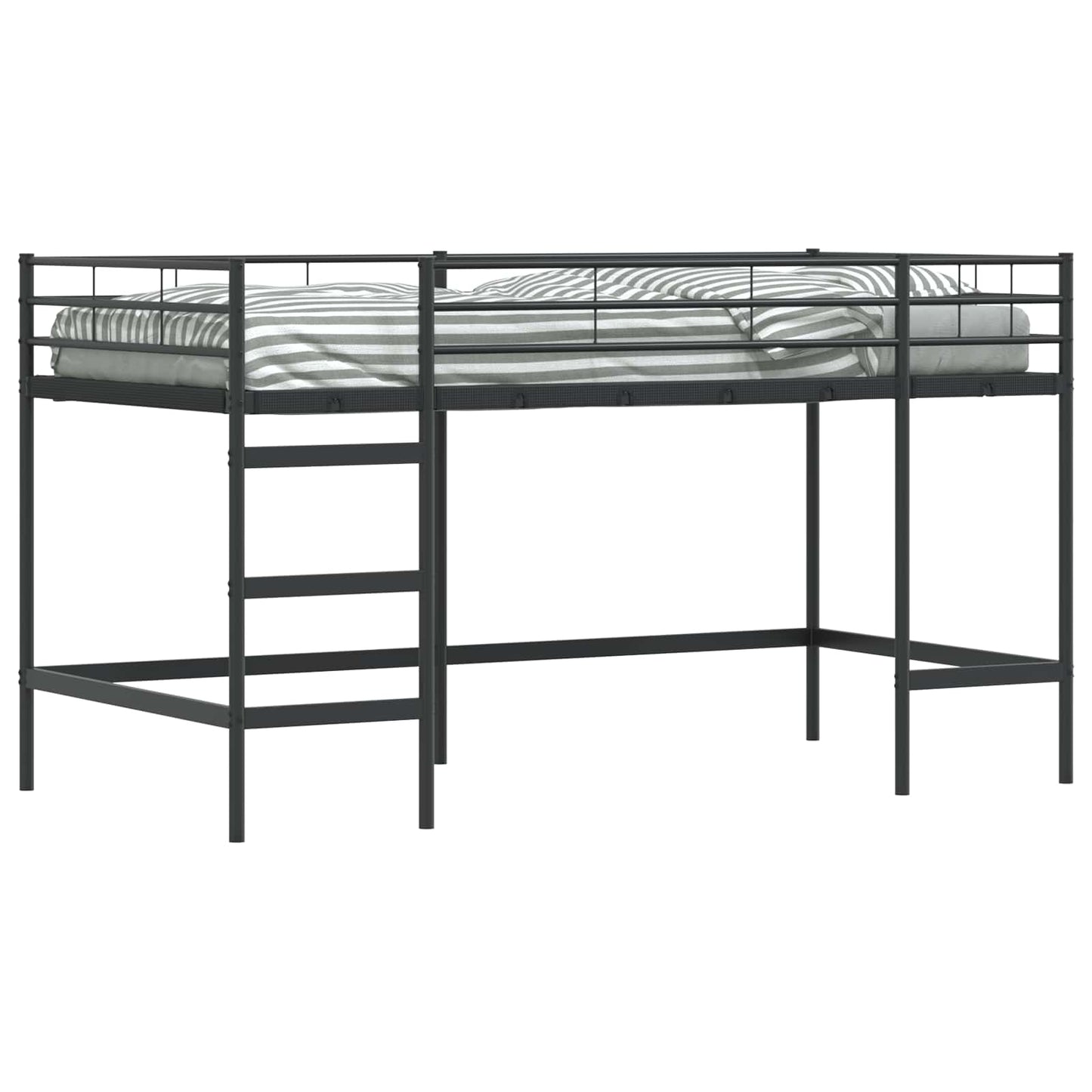 Kinderloftbett Uni Schwarz 80 x 200 cm Stahl
