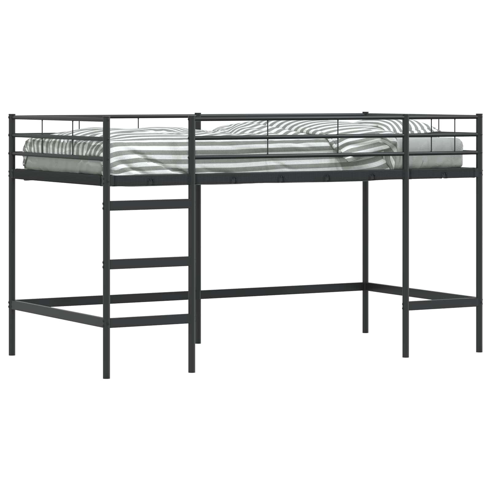 Kinderloftbett Uni Schwarz 80 x 200 cm Stahl