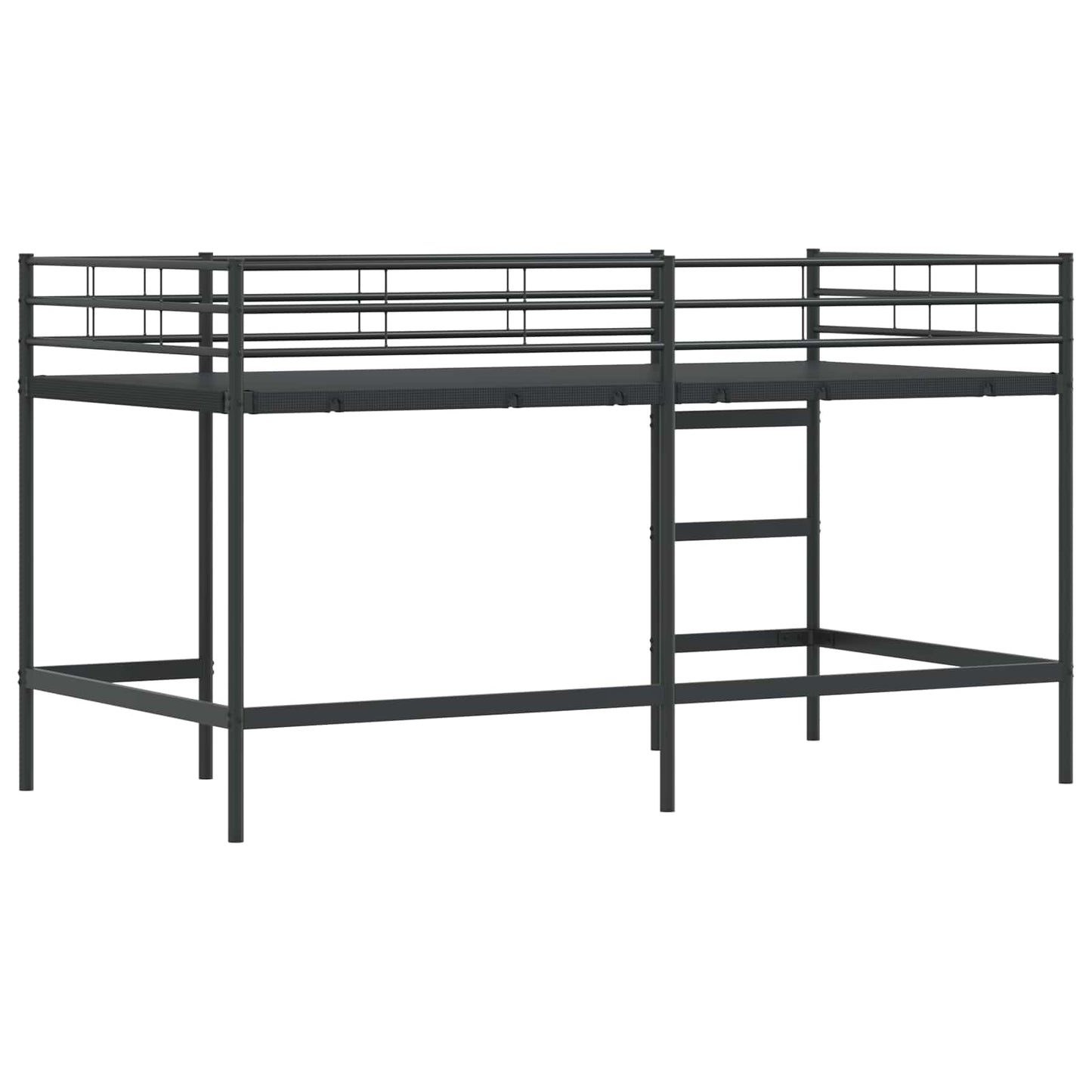 Kinderloftbett Uni Schwarz 80 x 200 cm Stahl
