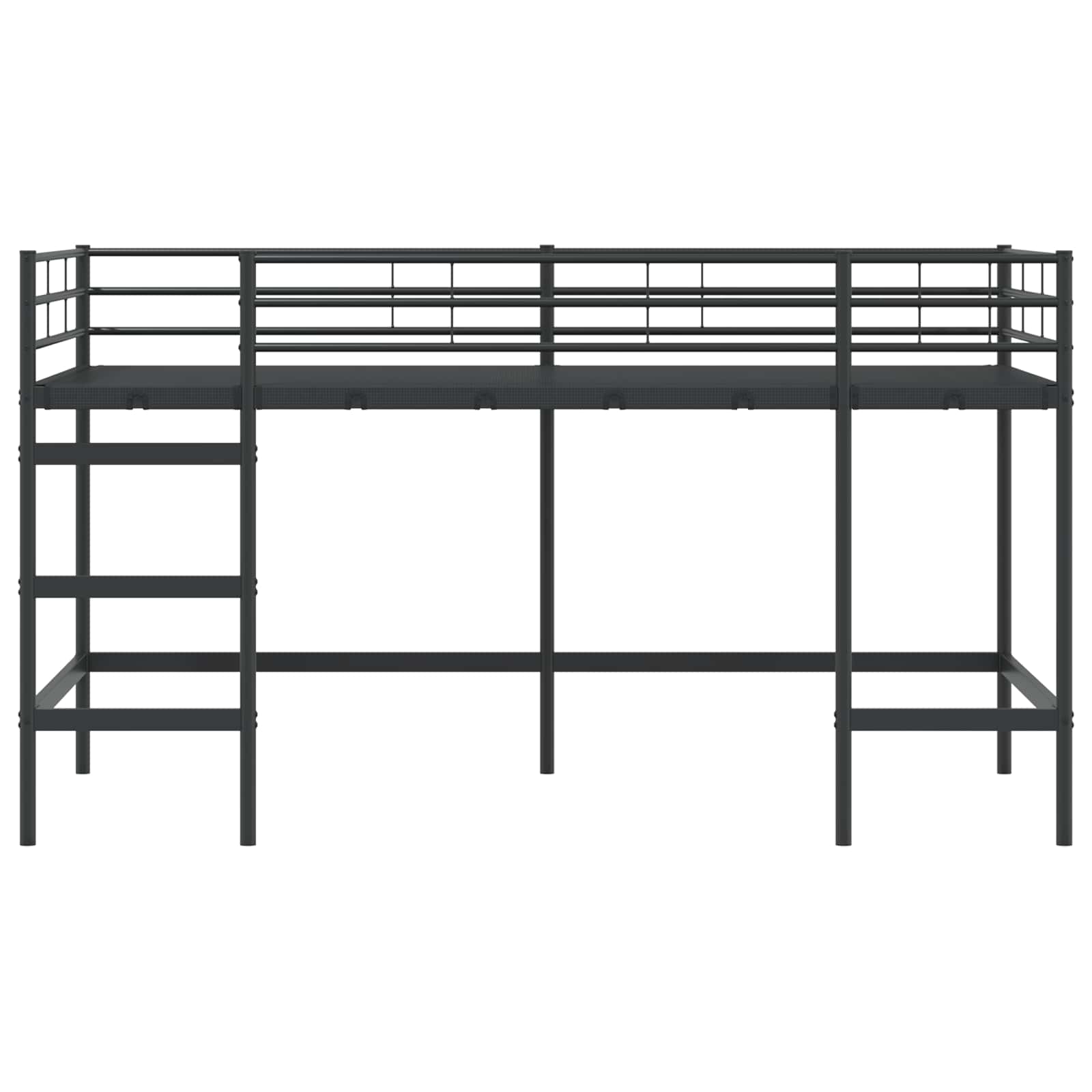Kinderloftbett Uni Schwarz 80 x 200 cm Stahl