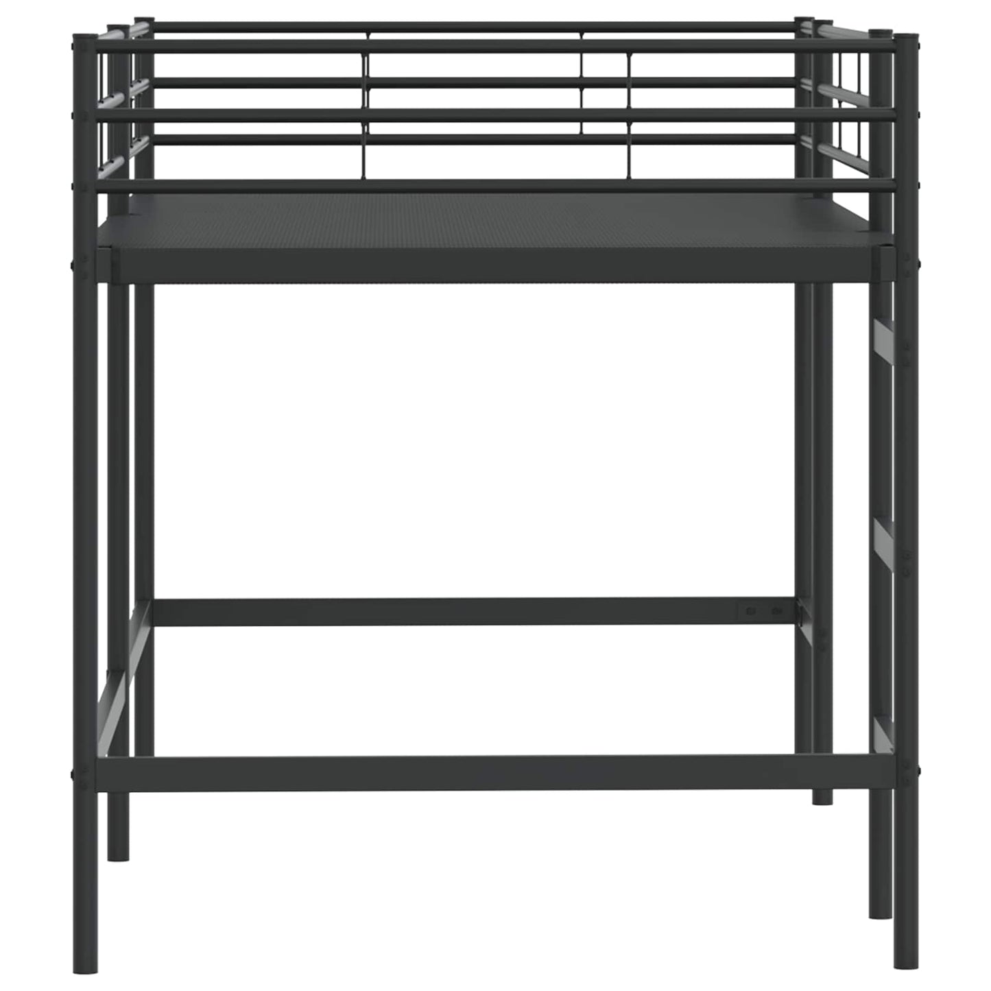 Kinderloftbett Uni Schwarz 80 x 200 cm Stahl