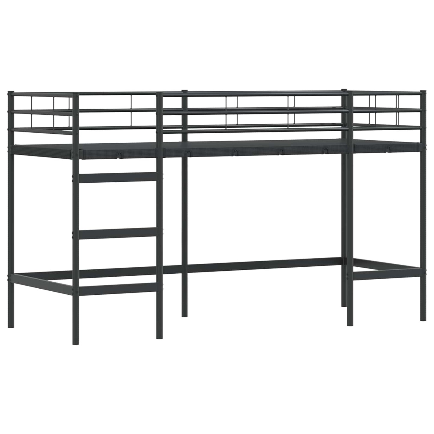 Kinderloftbett Schwarz 90 x 190 cm Stahl
