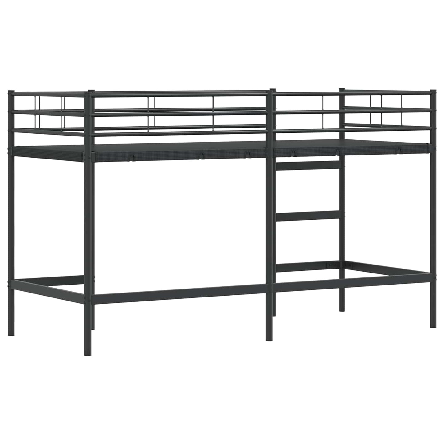 Kinderloftbett Uni Schwarz 100 x 190 cm Stahl