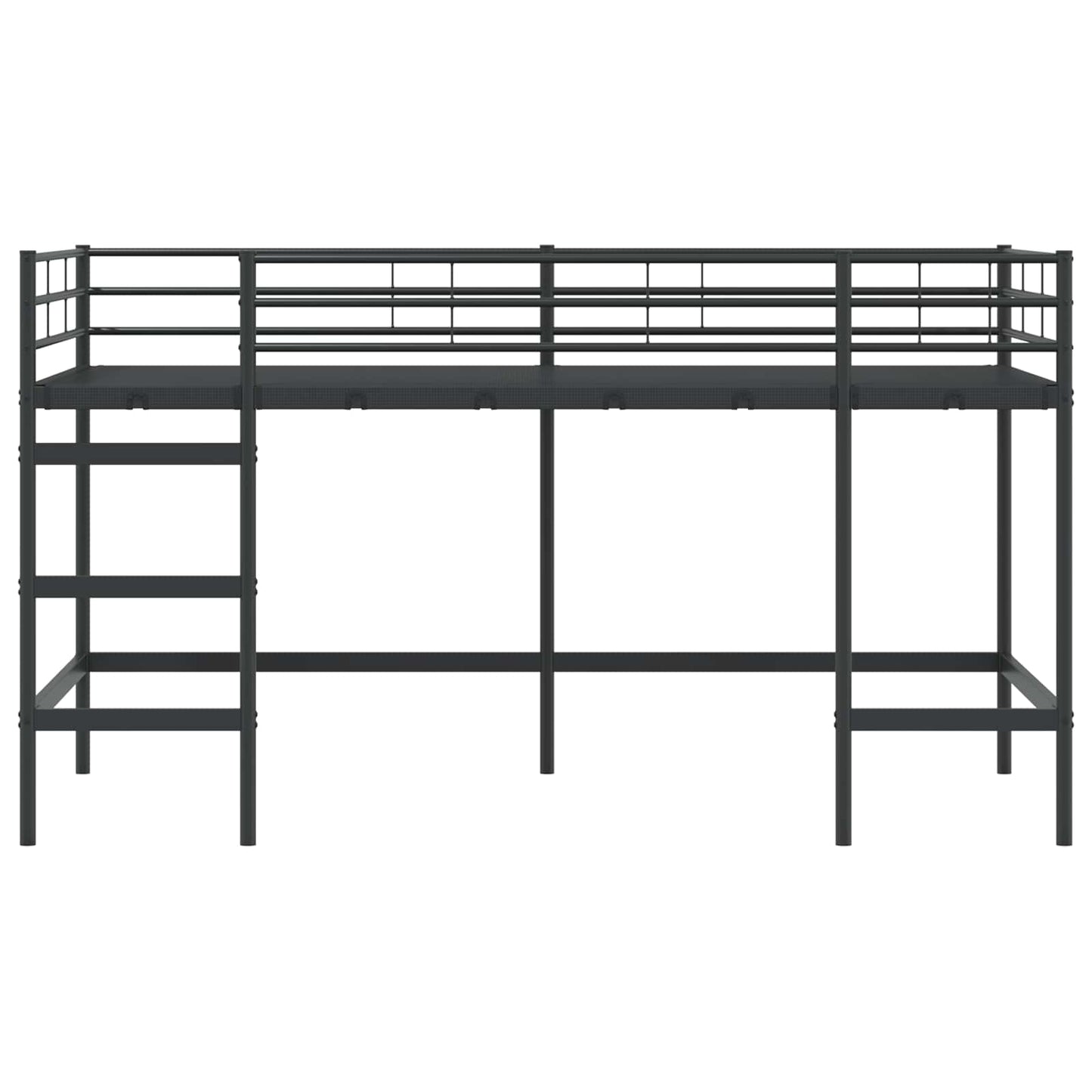 Kinderloftbett Uni Schwarz 100 x 200 cm Stahl