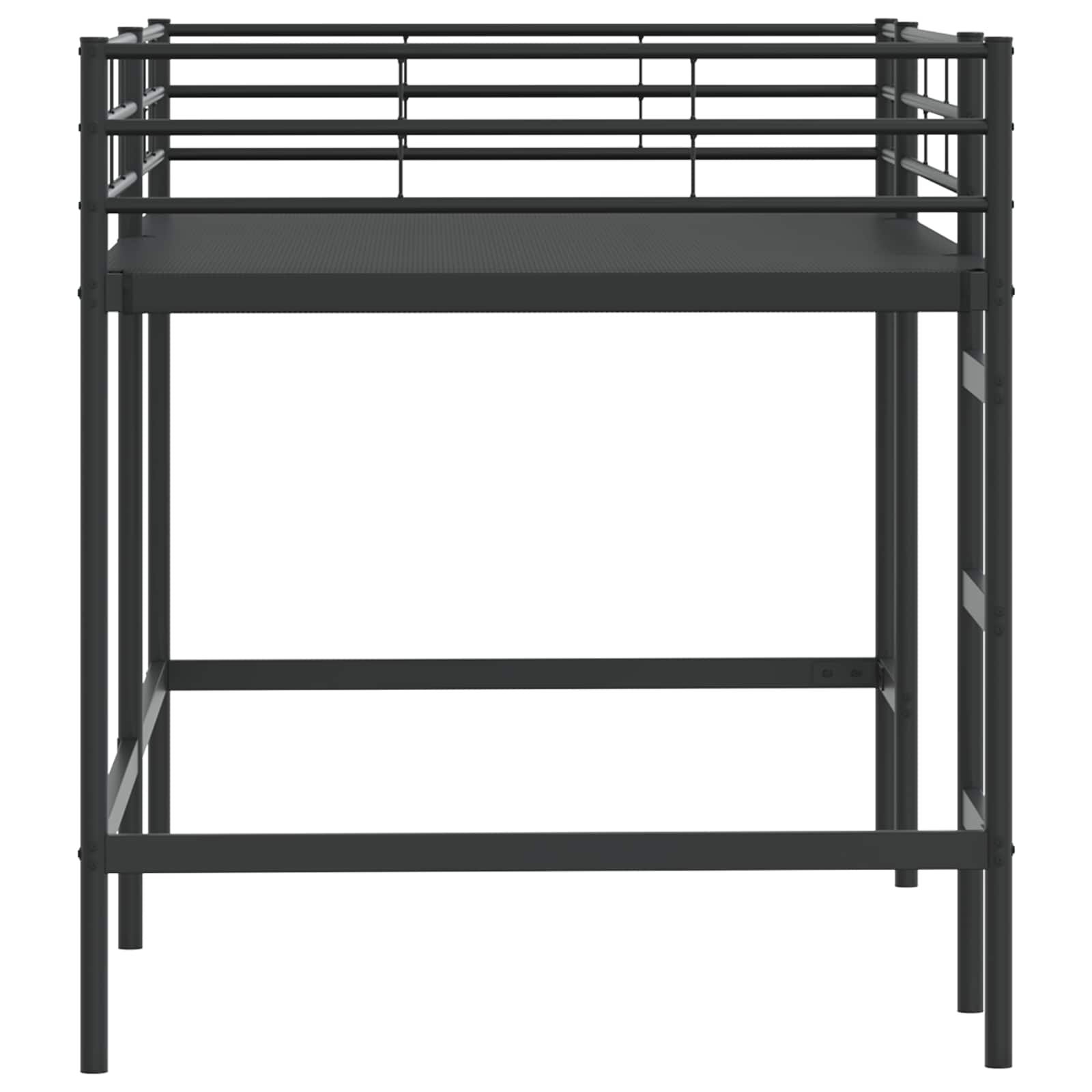 Kinderloftbett Uni Schwarz 100 x 200 cm Stahl