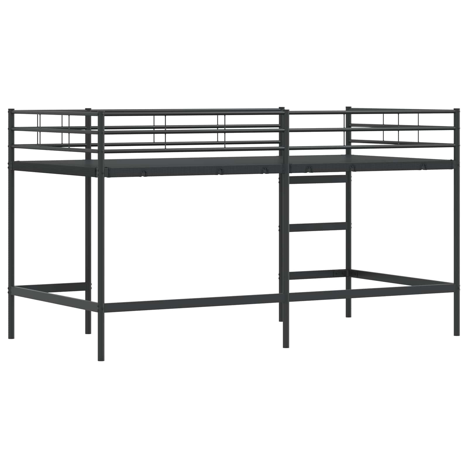Kinderloftbett Uni Schwarz 107 x 203 cm Stahl