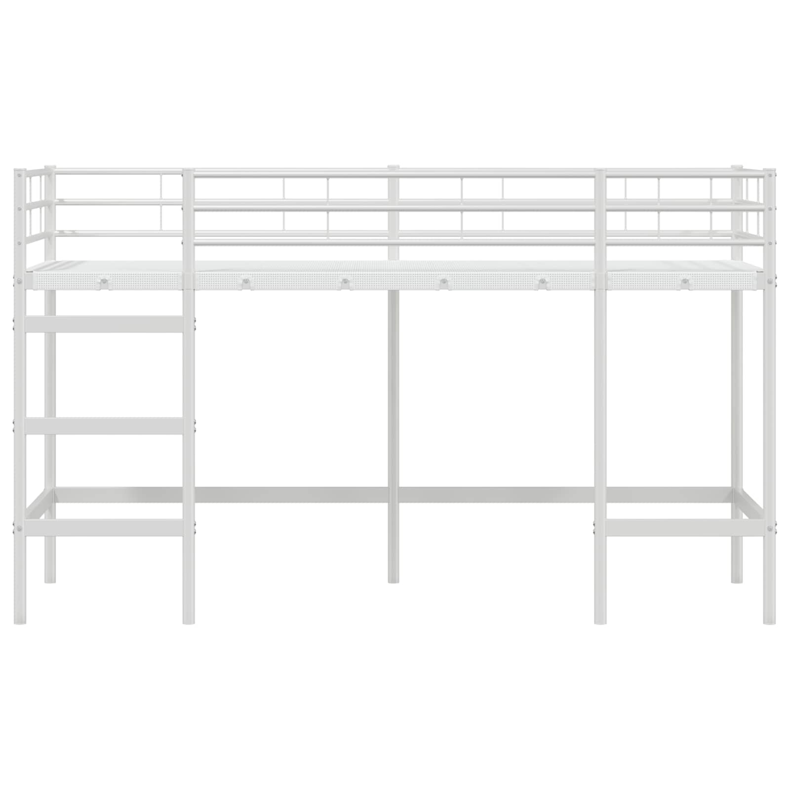 Kinderloftbett Uni Weiß 75 x 190 cm Stahl