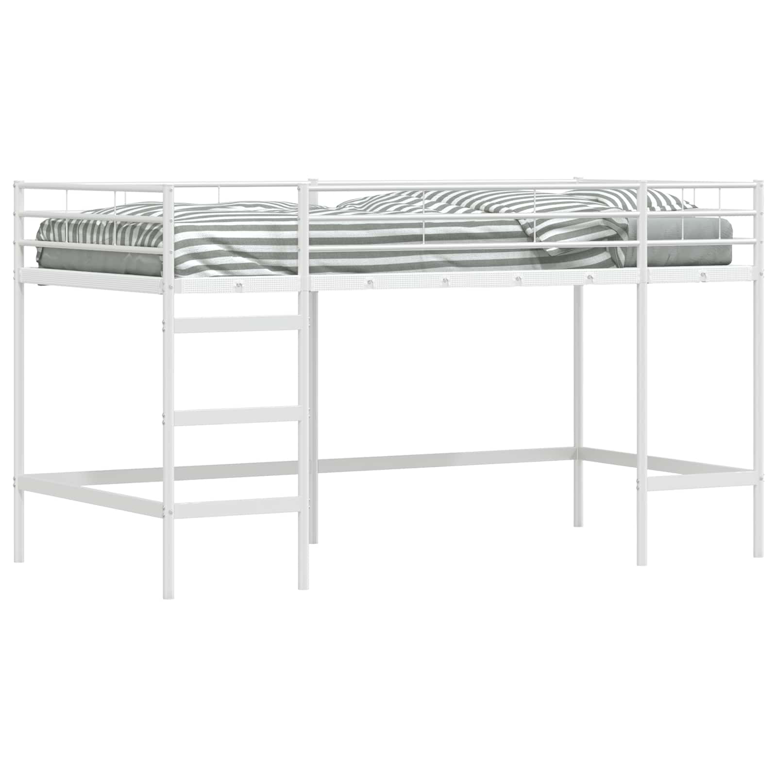 Kinderloftbett Uni Weiß 80 x 200 cm Stahl