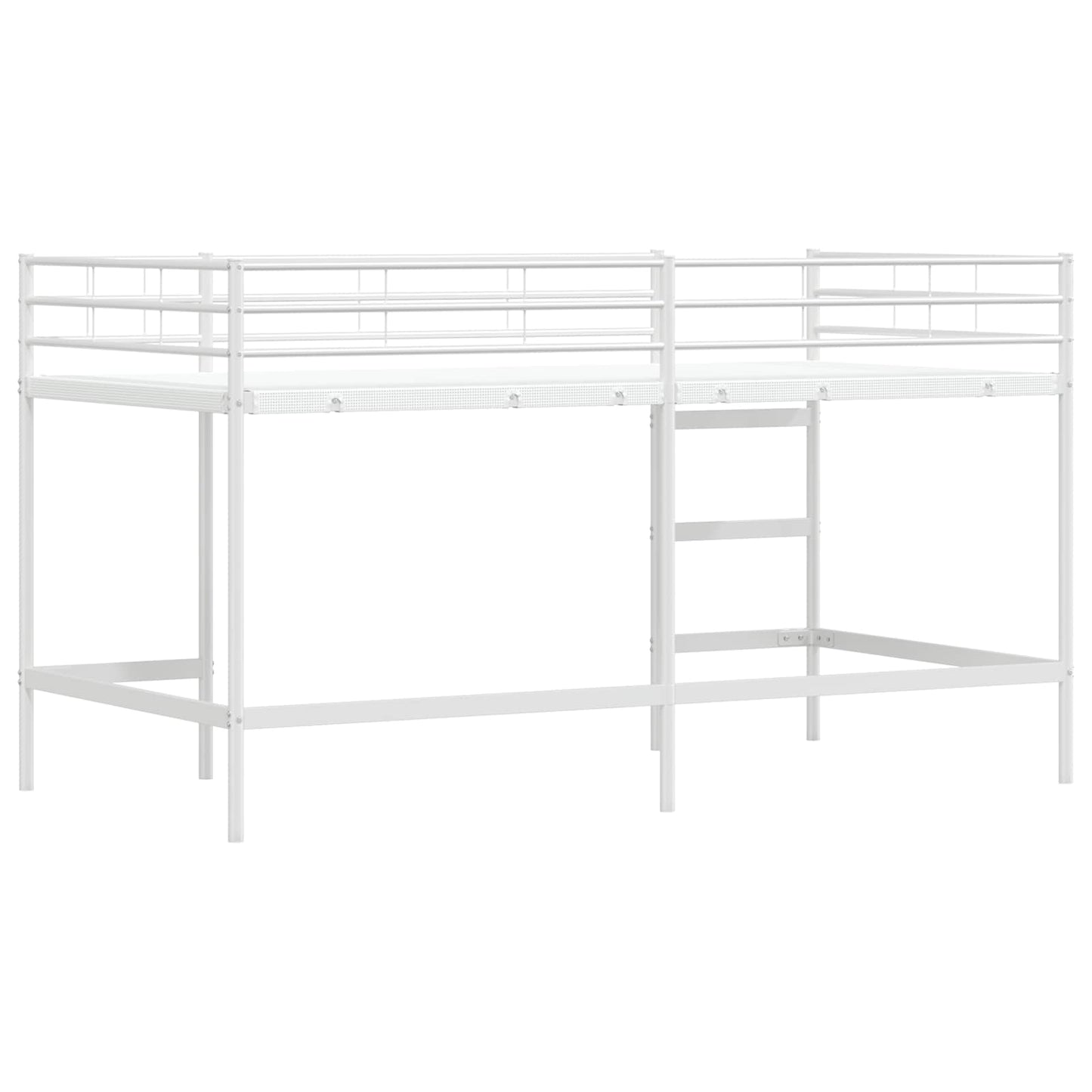 Kinderloftbett Uni Weiß 80 x 200 cm Stahl