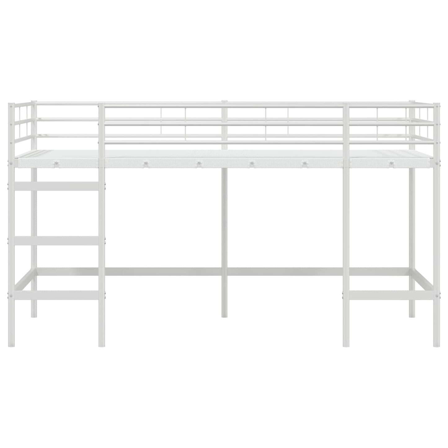 Kinderloftbett Uni Weiß 80 x 200 cm Stahl