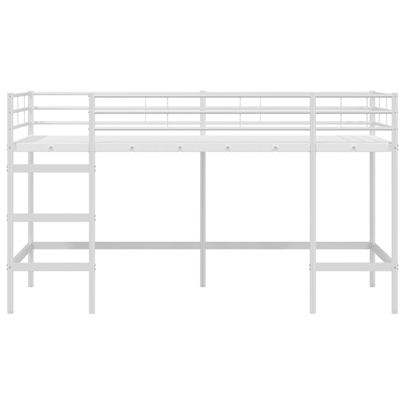 Kinderloftbett Uni Weiß 80 x 200 cm Stahl