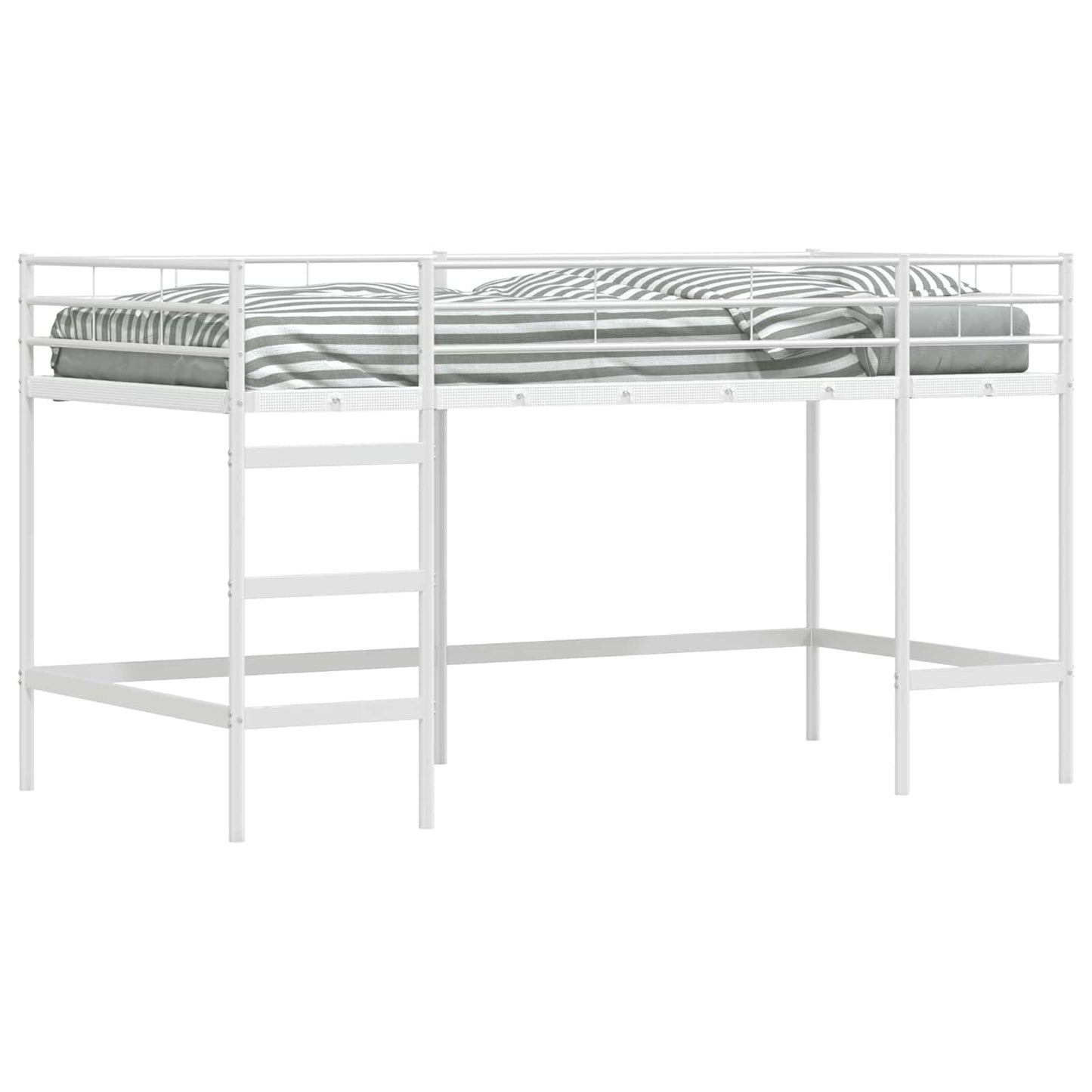 Kinderloftbett Uni Weiß 90 x 200 cm Stahl