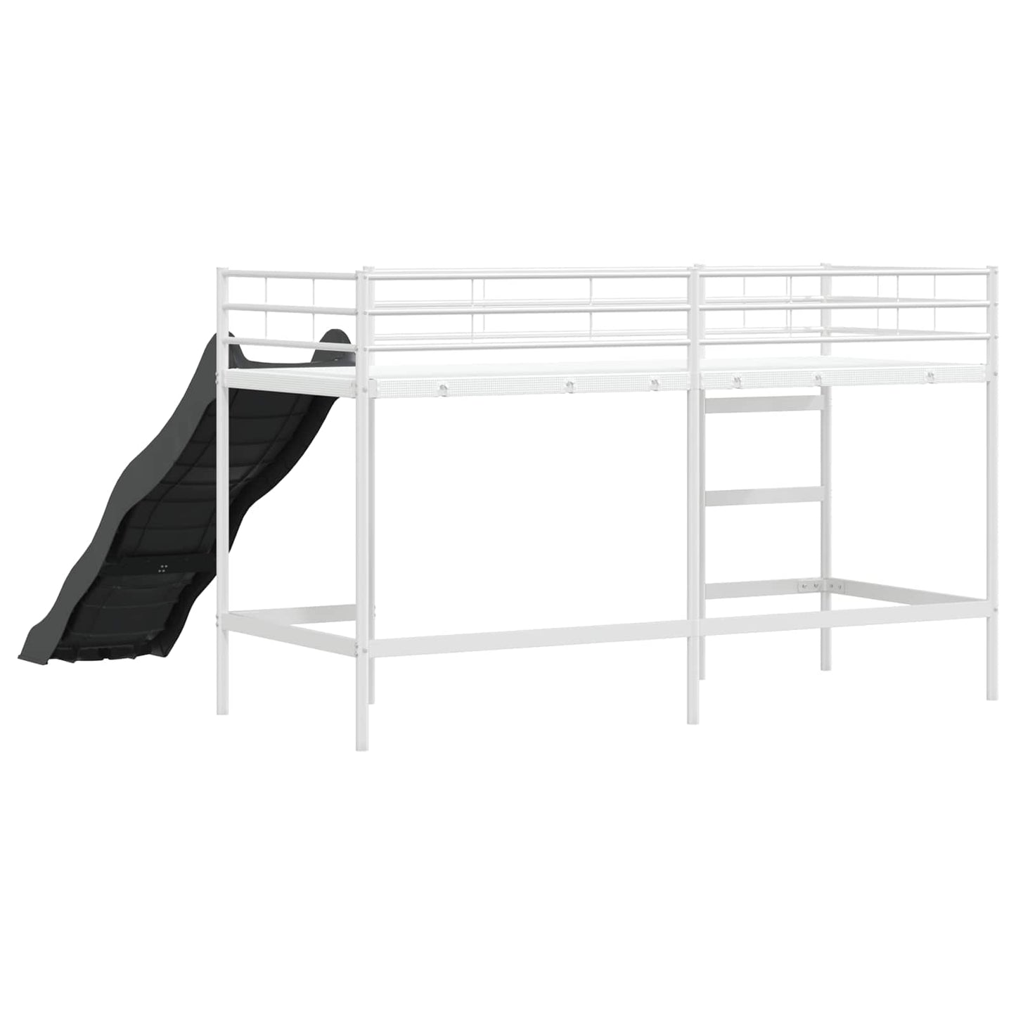 Kinder-Loftbett mit Rutsche Weiß und Anthrazit 75 x 190 cm