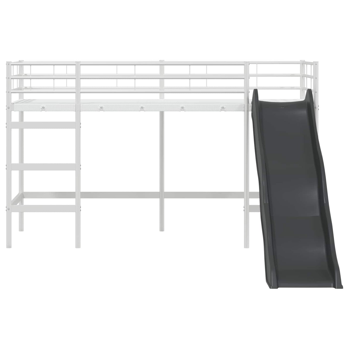 Kinder-Loftbett mit Rutsche Weiß und Anthrazit 75 x 190 cm