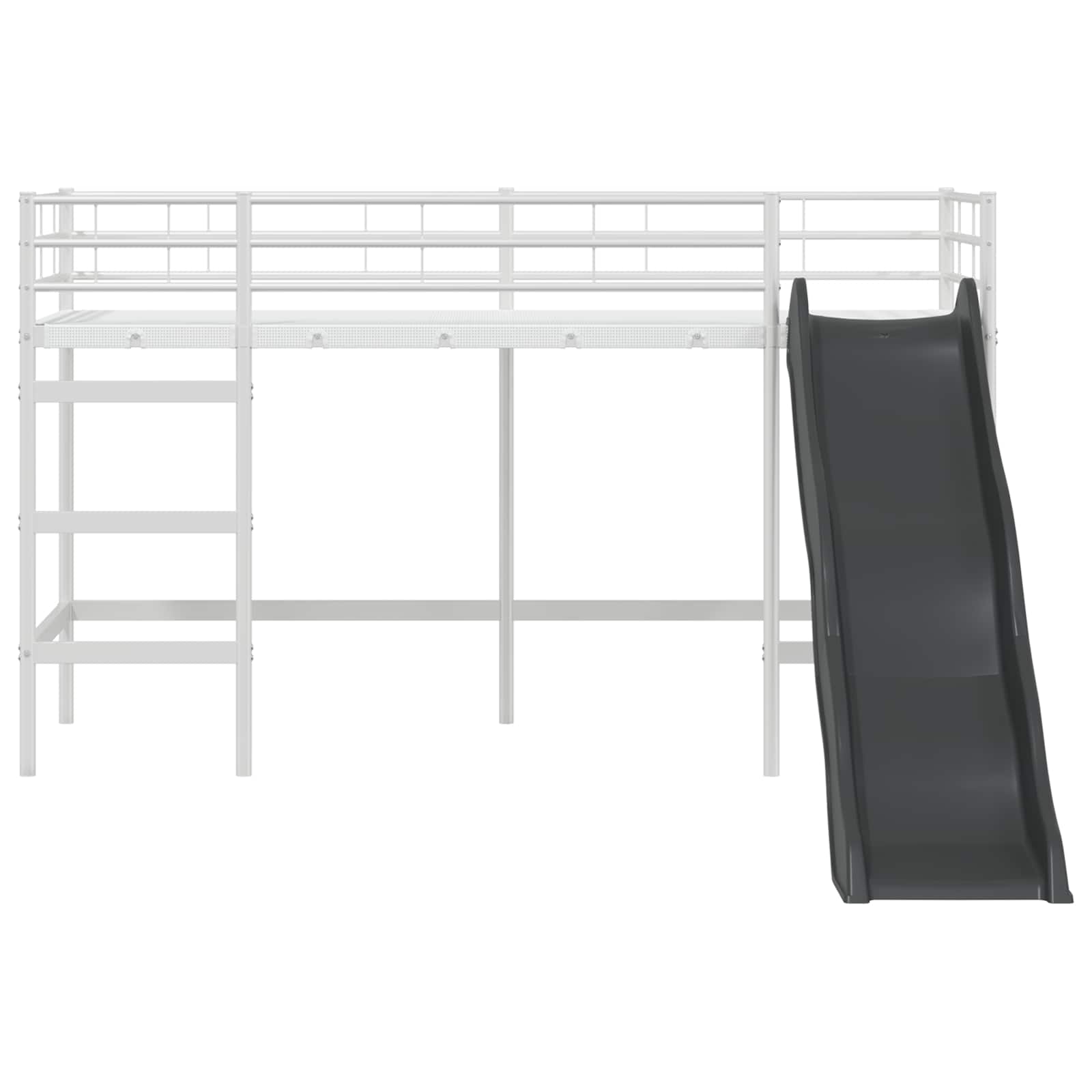 Kinder-Loftbett mit Rutsche Weiß und Anthrazit 75 x 190 cm