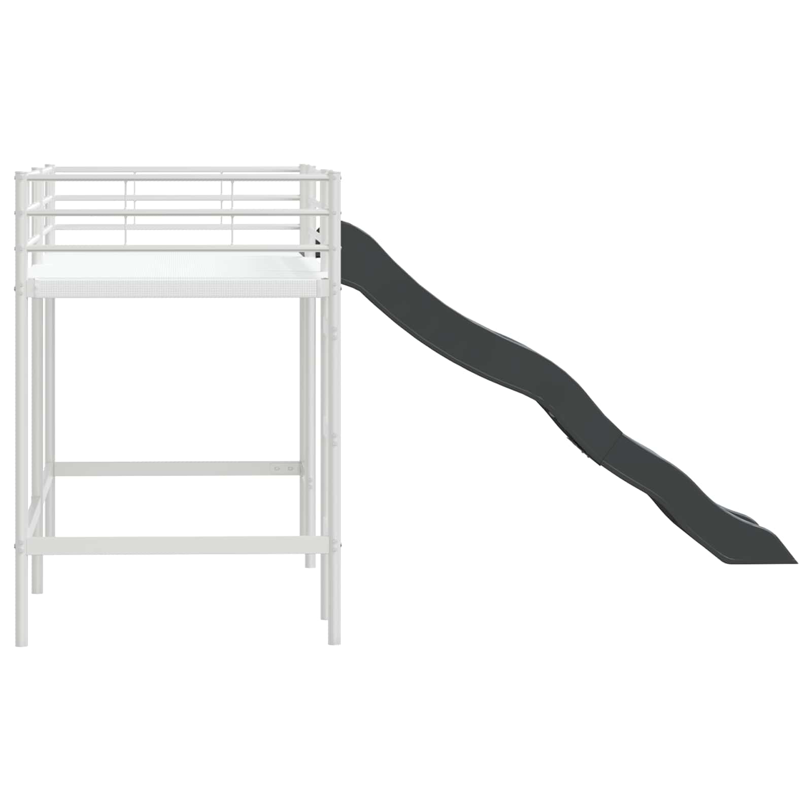 Kinder-Loftbett mit Rutsche Weiß und Anthrazit 75 x 190 cm