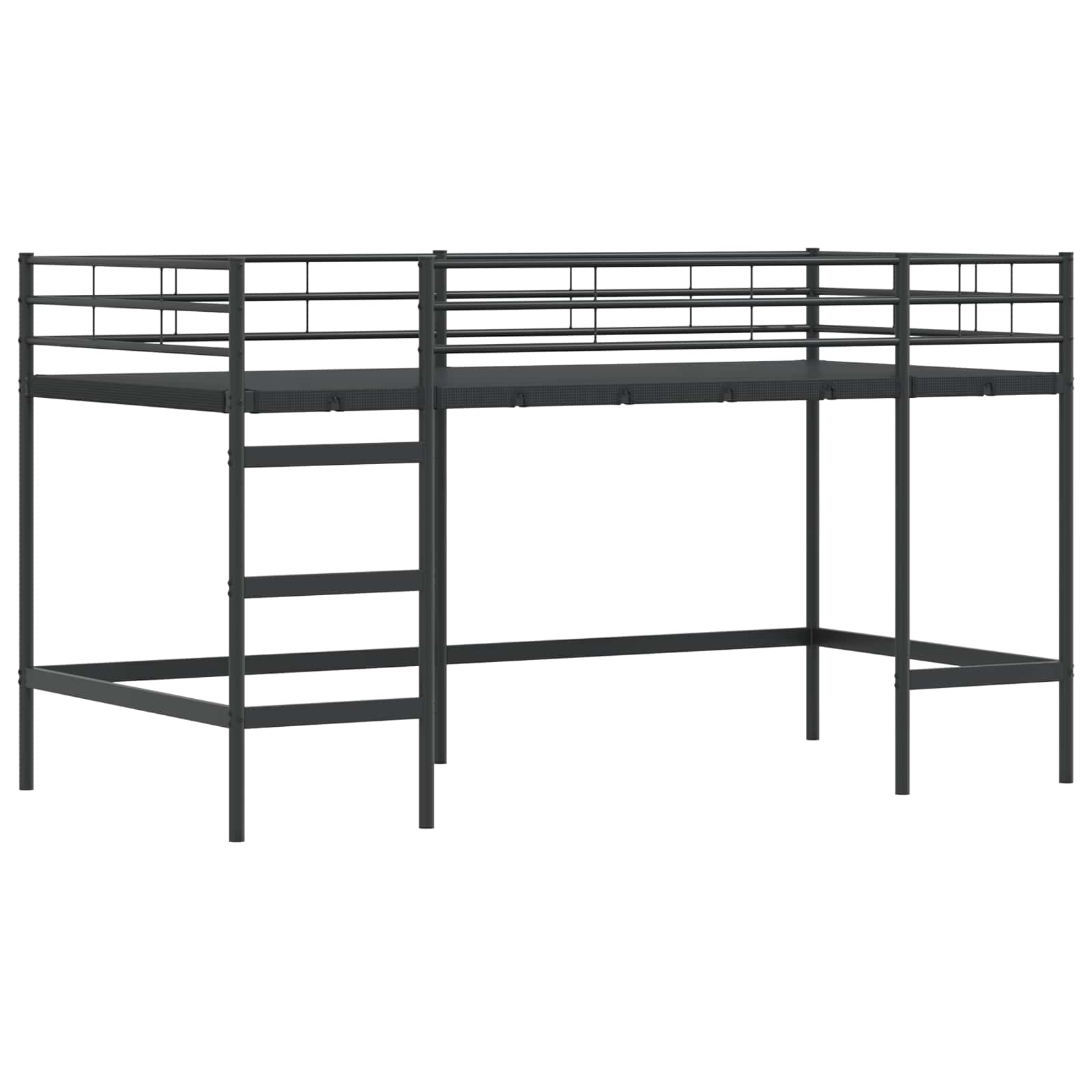 Etagenbett für Kinder mit Vorhängen Uni Schwarz 90 x 200 cm