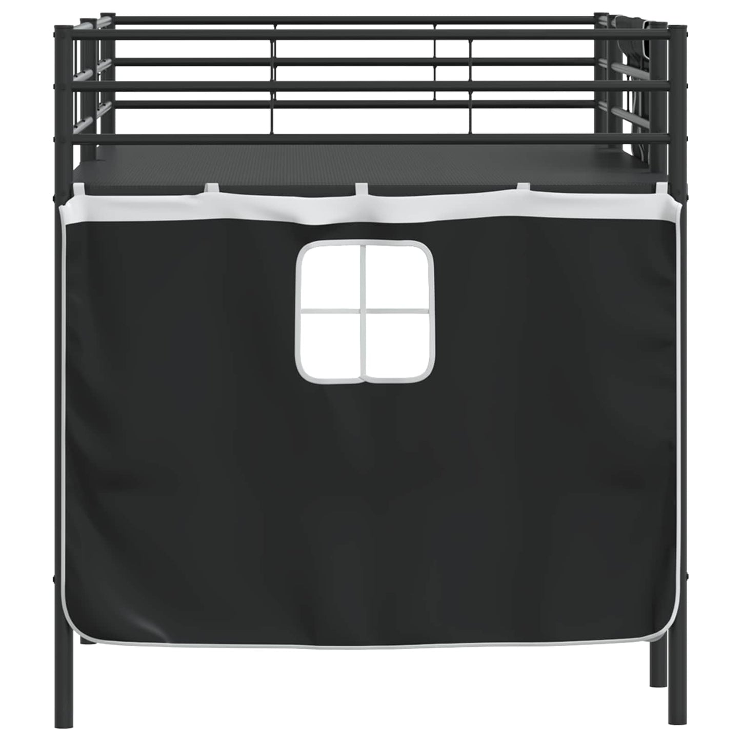 Etagenbett für Kinder mit Vorhängen Uni Schwarz 90 x 200 cm