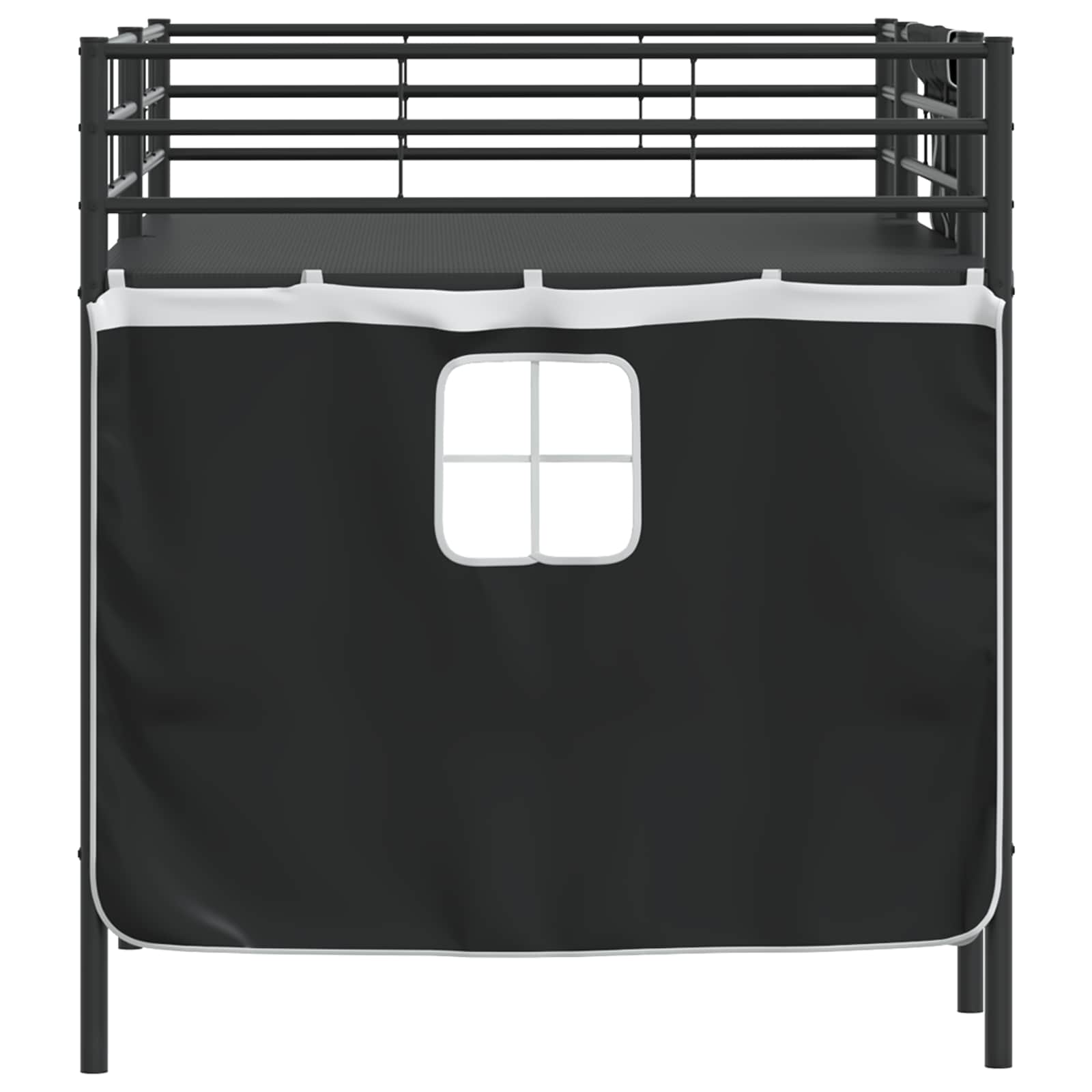 Etagenbett für Kinder mit Vorhängen Uni Schwarz 90 x 200 cm