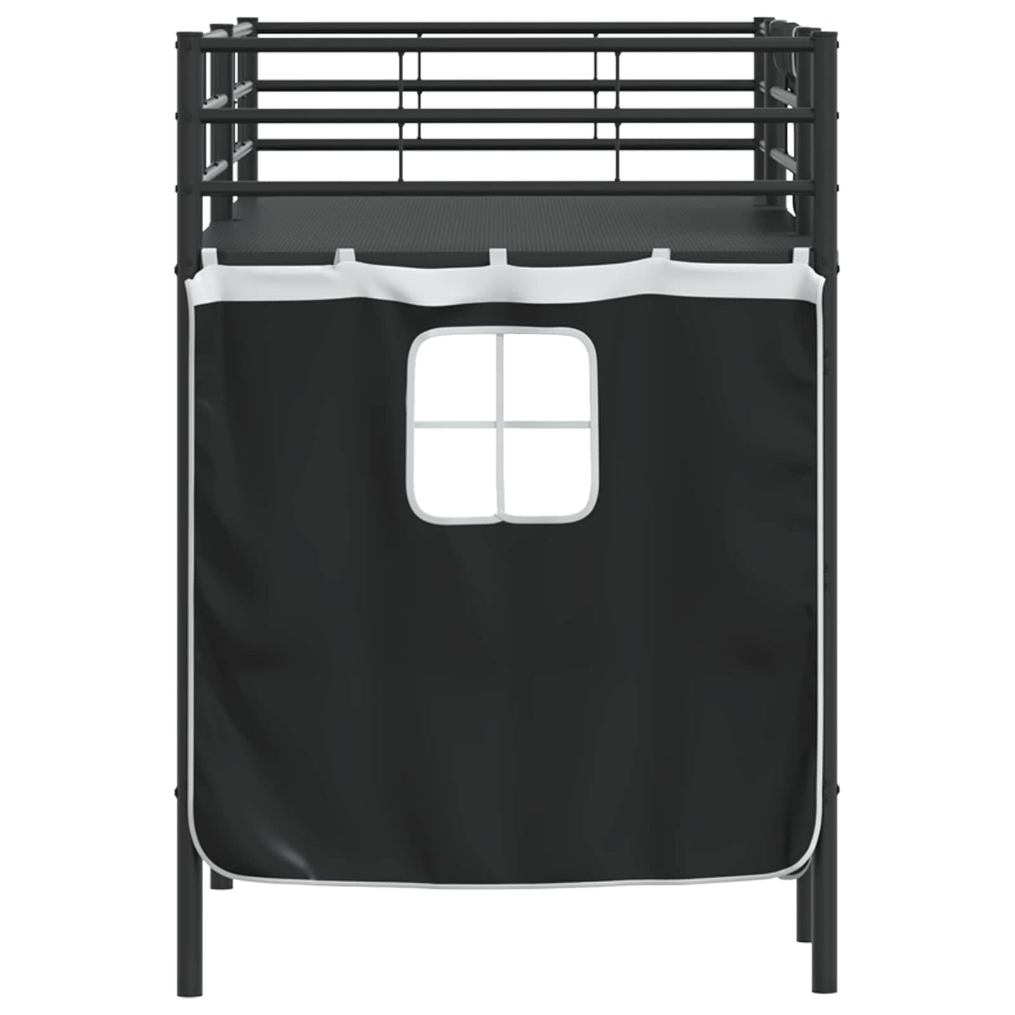 Etagenbett für Kinder mit Vorhängen Uni Schwarz 100 x 190 cm