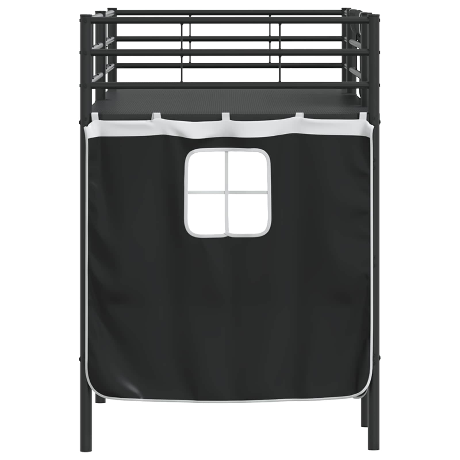 Etagenbett für Kinder mit Vorhängen Uni Schwarz 100 x 190 cm