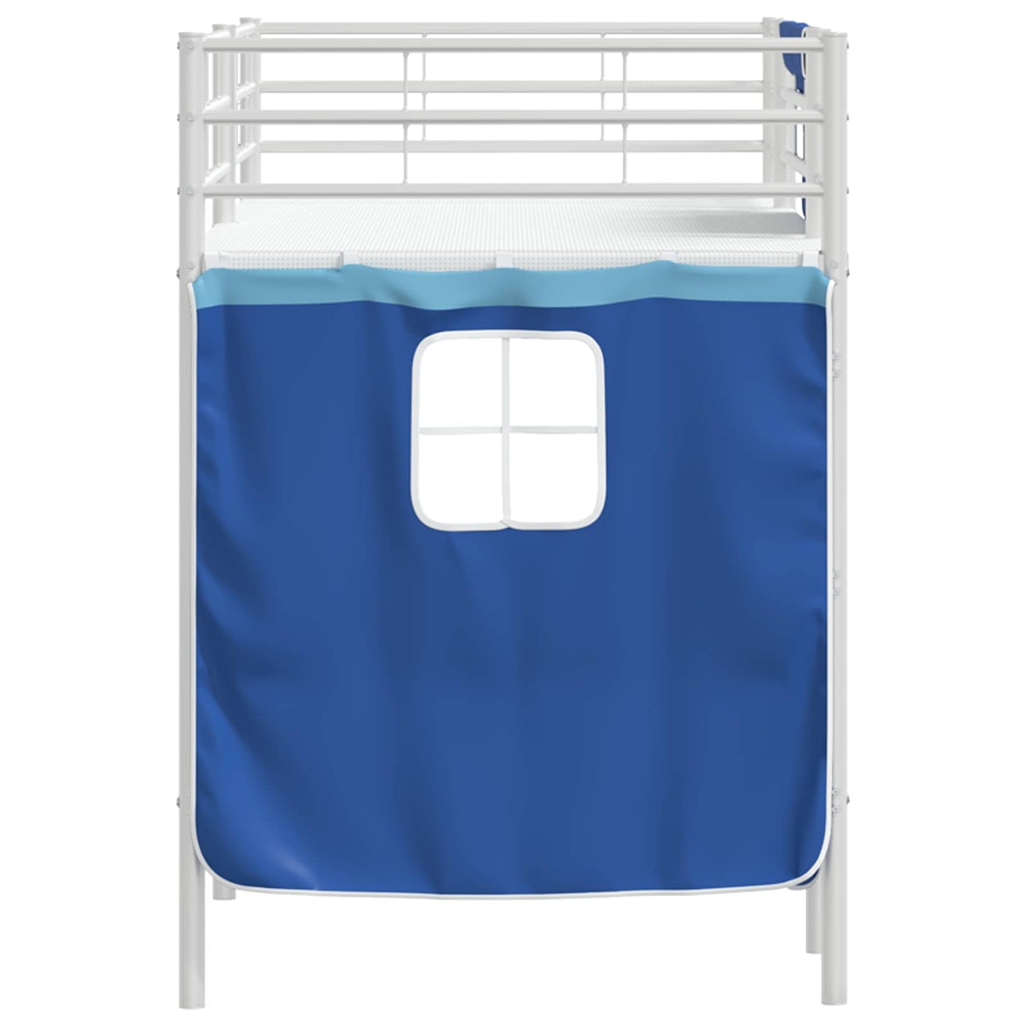 Etagenbett für Kinder mit Vorhängen Weiß und Blau 75 x 190 cm
