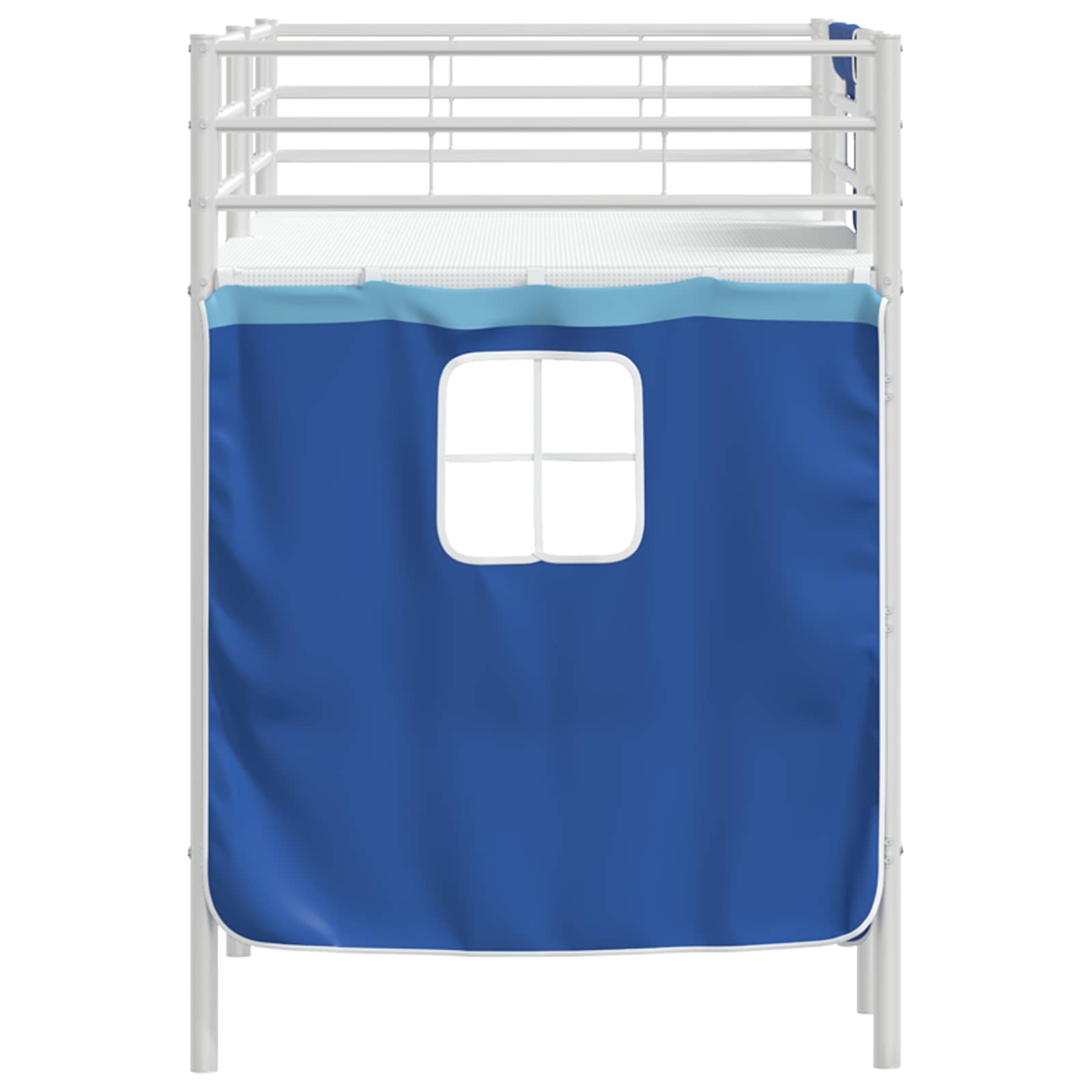 Etagenbett für Kinder mit Vorhängen Weiß und Blau 75 x 190 cm